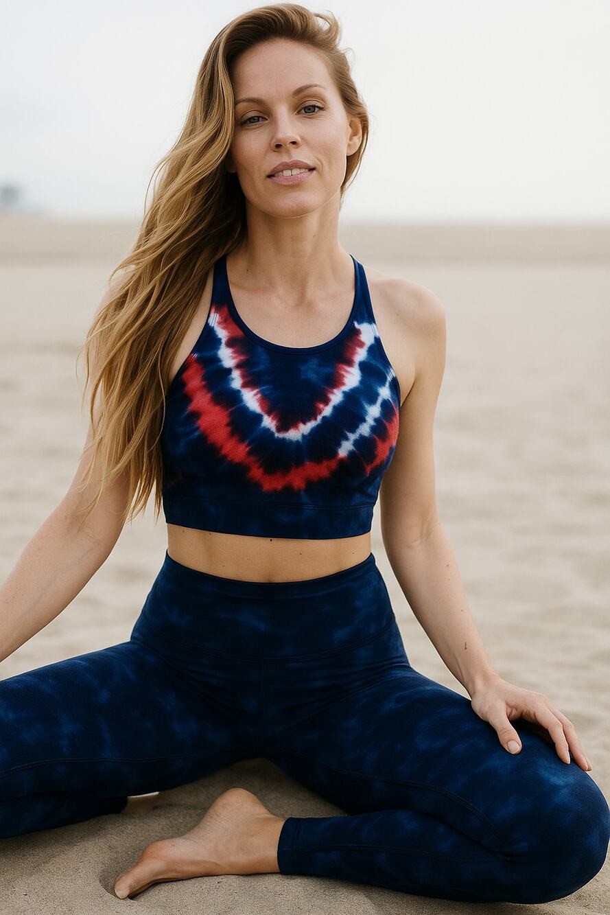 Electric Rose (REVOLVE) Grayson Crop Top Indigo Blue and Red Tie Dye